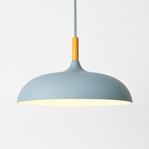 Suspension en aluminium de couleur et tige en bois Wood - vue 10 sur 13