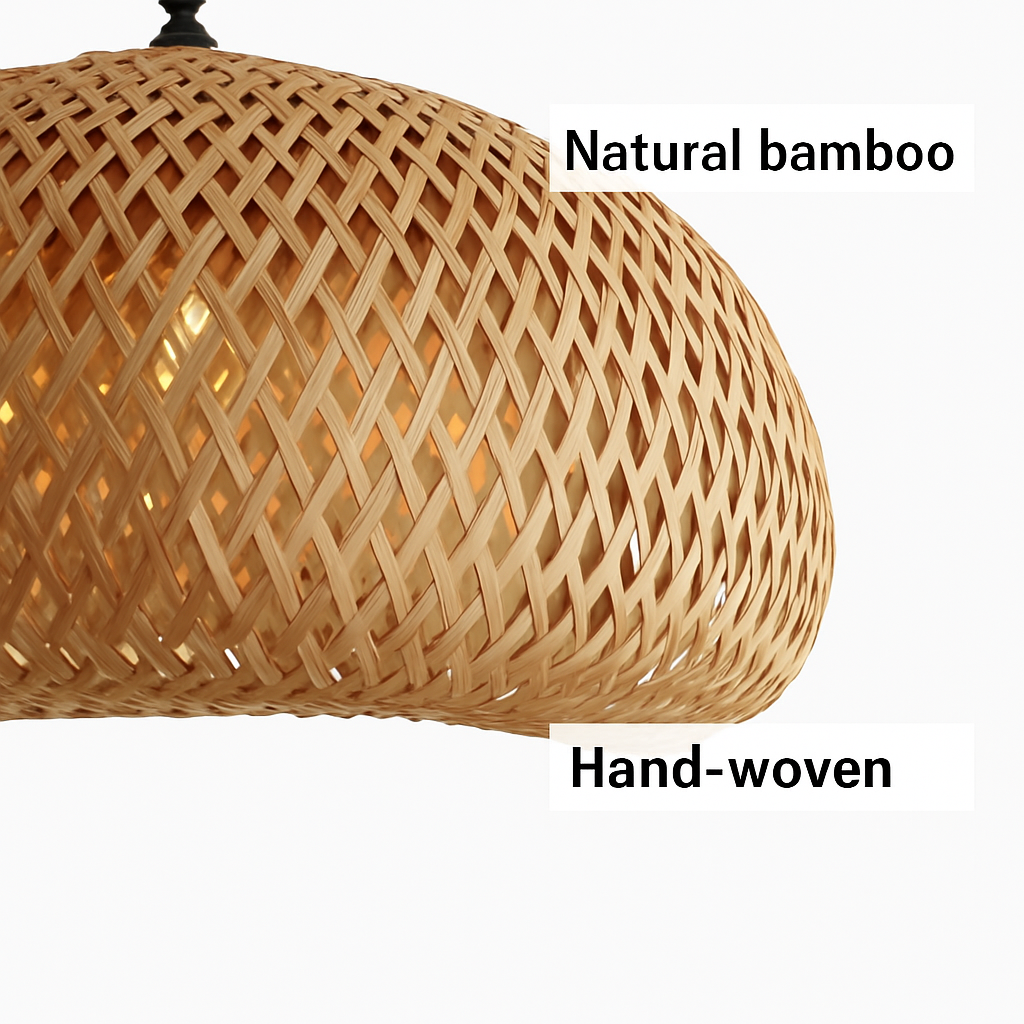 Suspension en bambou tissée à la main naturelle - vue 5 sur 7