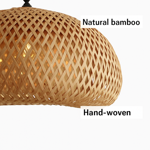 Suspension en bambou tissée à la main naturelle - vue 5 sur 7