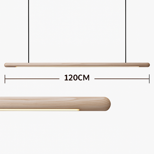 suspension en bois design minimaliste led longue bande - vue 6 sur 9
