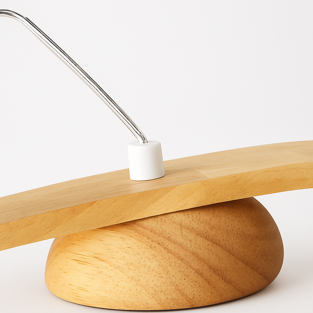 suspension en bois moderne avec boule de verre et éclairage led - vue 6 sur 8