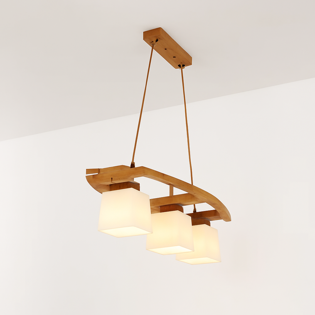 Suspension en bois nordique LED lampes suspendues modernes pour salle à manger salon cuisine Bar café lampe suspendue de Style japonais - vue 6 sur 7
