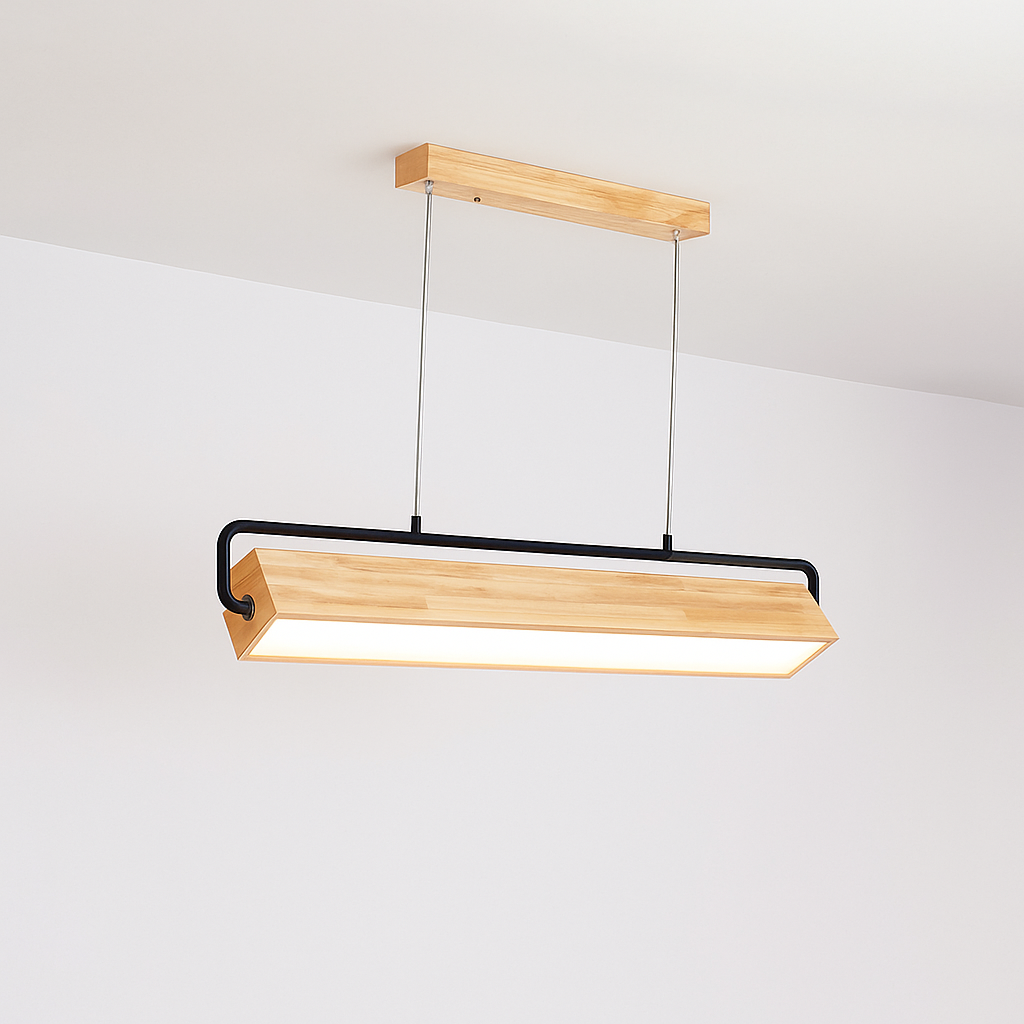 Suspension en bois nordiques LED lampes suspendues modernes pour salle à manger salon cuisine bureau boutique Bar café lampe suspendue à longue bande