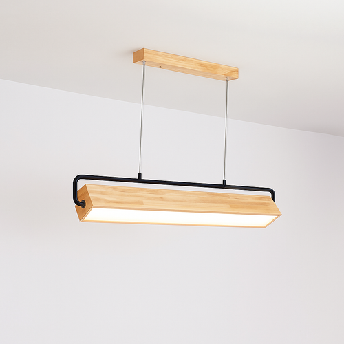 Suspension en bois nordiques LED lampes suspendues modernes pour salle à manger salon cuisine bureau boutique Bar café lampe suspendue à longue bande - vue 2 sur 7