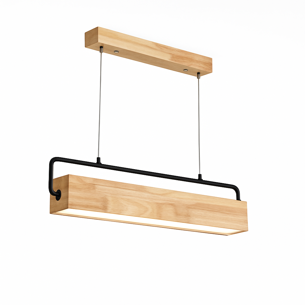 Suspension en bois nordiques LED lampes suspendues modernes pour salle à manger salon cuisine bureau boutique Bar café lampe suspendue à longue bande - vue 3 sur 7