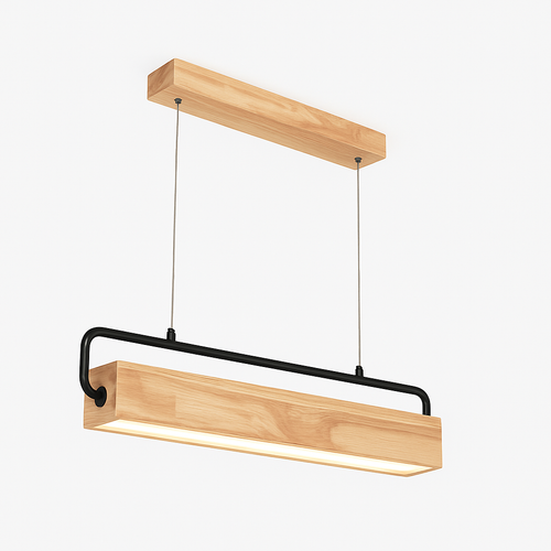 Suspension en bois nordiques LED lampes suspendues modernes pour salle à manger salon cuisine bureau boutique Bar café lampe suspendue à longue bande - vue 3 sur 7