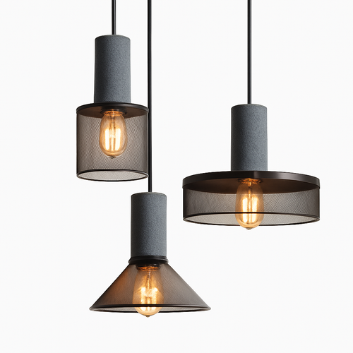 Suspension en ciment style américain vintage pour loft café bar restaurant - vue 2 sur 10