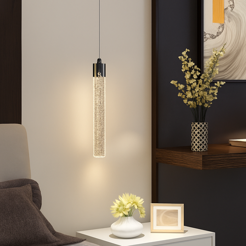 Suspension en cristal moderne à LED - vue 4 sur 9