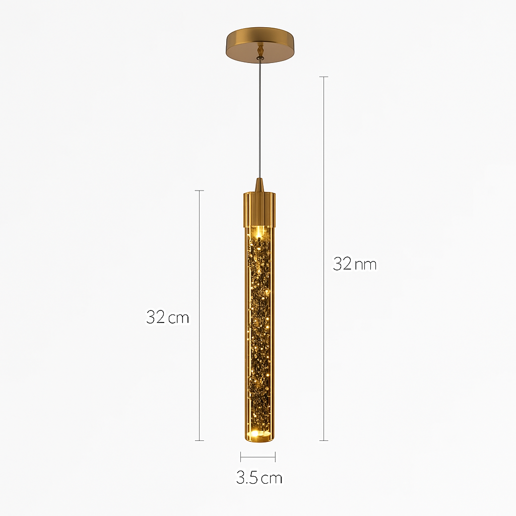 Suspension en cristal moderne à LED - vue 5 sur 9