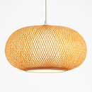 Suspension en rotin LED avec abat-jour arrondi
