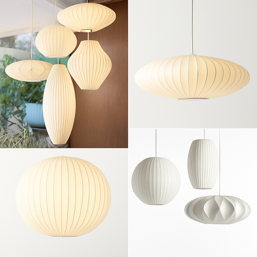 suspension en soie design pour éclairage intérieur moderne - vue 5 sur 27