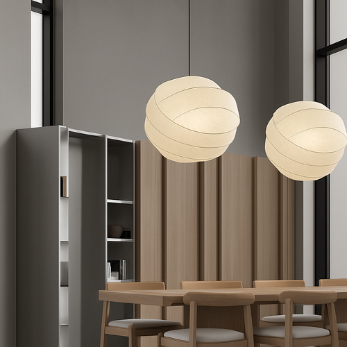suspension en soie wabi sabi design nordique moderne pour décoration intérieure - vue 5 sur 7
