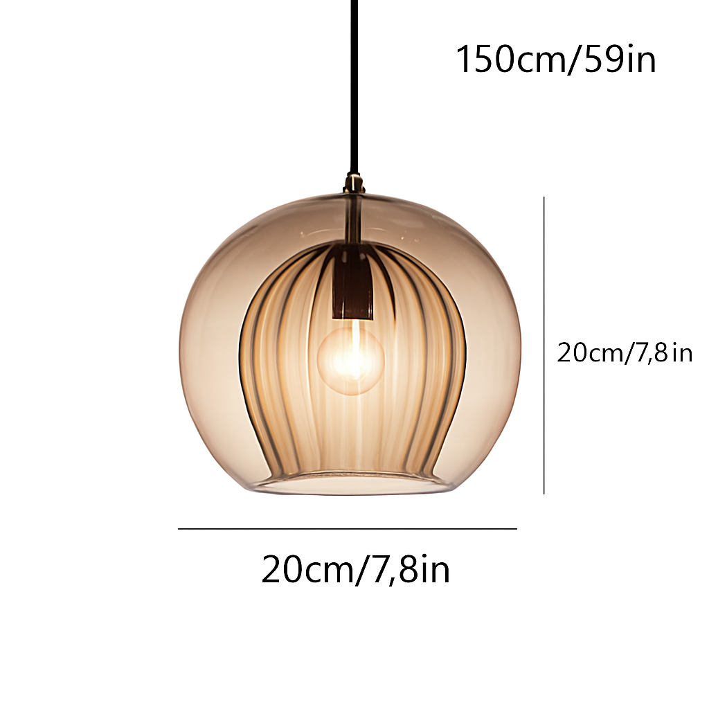 Suspension en verre au design industriel Simple et moderne - vue 11 sur 15