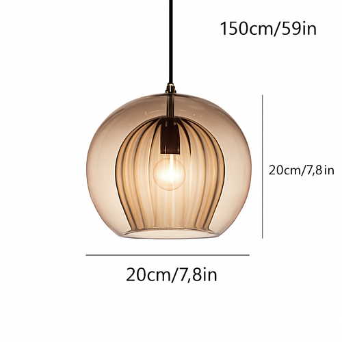 Suspension en verre au design industriel Simple et moderne - vue 11 sur 15