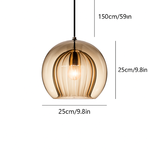 Suspension en verre au design industriel Simple et moderne - vue 12 sur 15