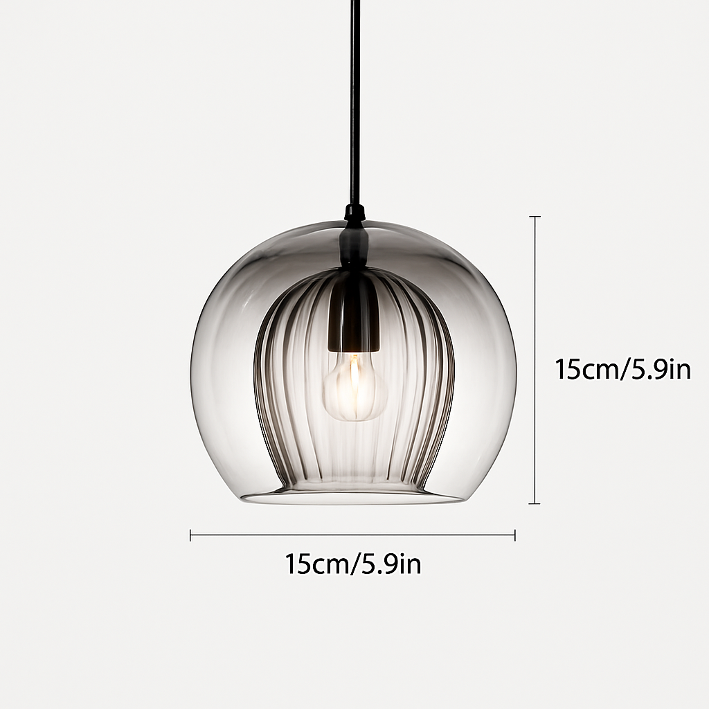 Suspension en verre au design industriel Simple et moderne - vue 13 sur 15