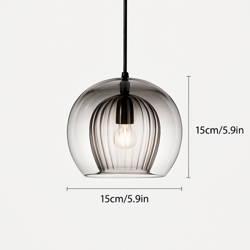 Suspension en verre au design industriel Simple et moderne - vue 13 sur 15