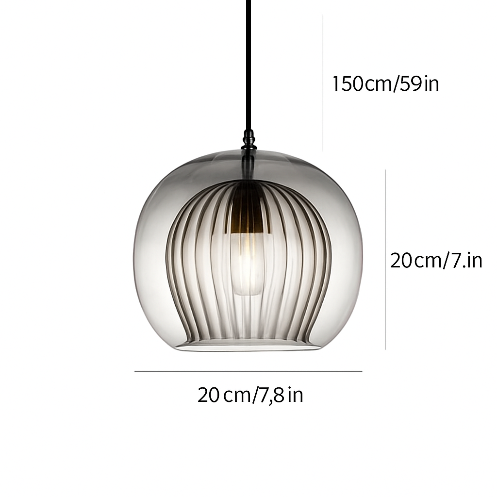 Suspension en verre au design industriel Simple et moderne - vue 14 sur 15