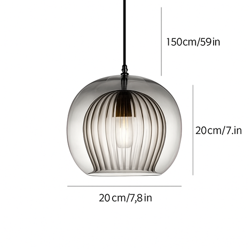 Suspension en verre au design industriel Simple et moderne - vue 14 sur 15