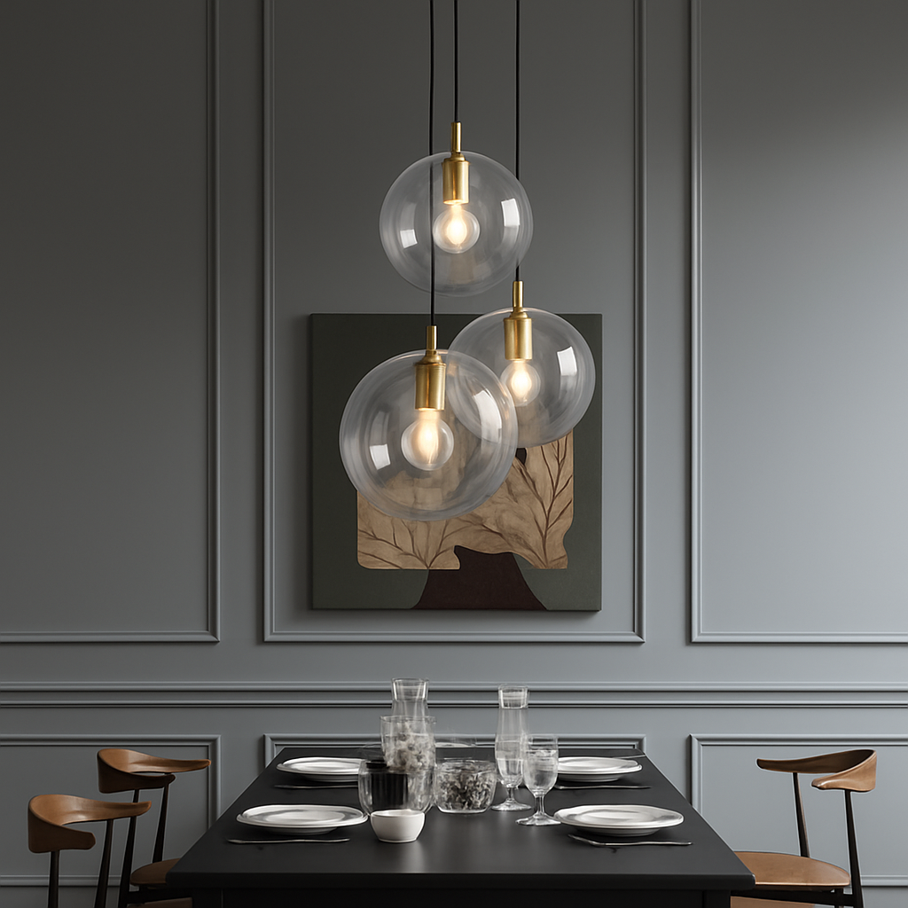 Suspension en verre au design industriel Simple et moderne - vue 5 sur 15