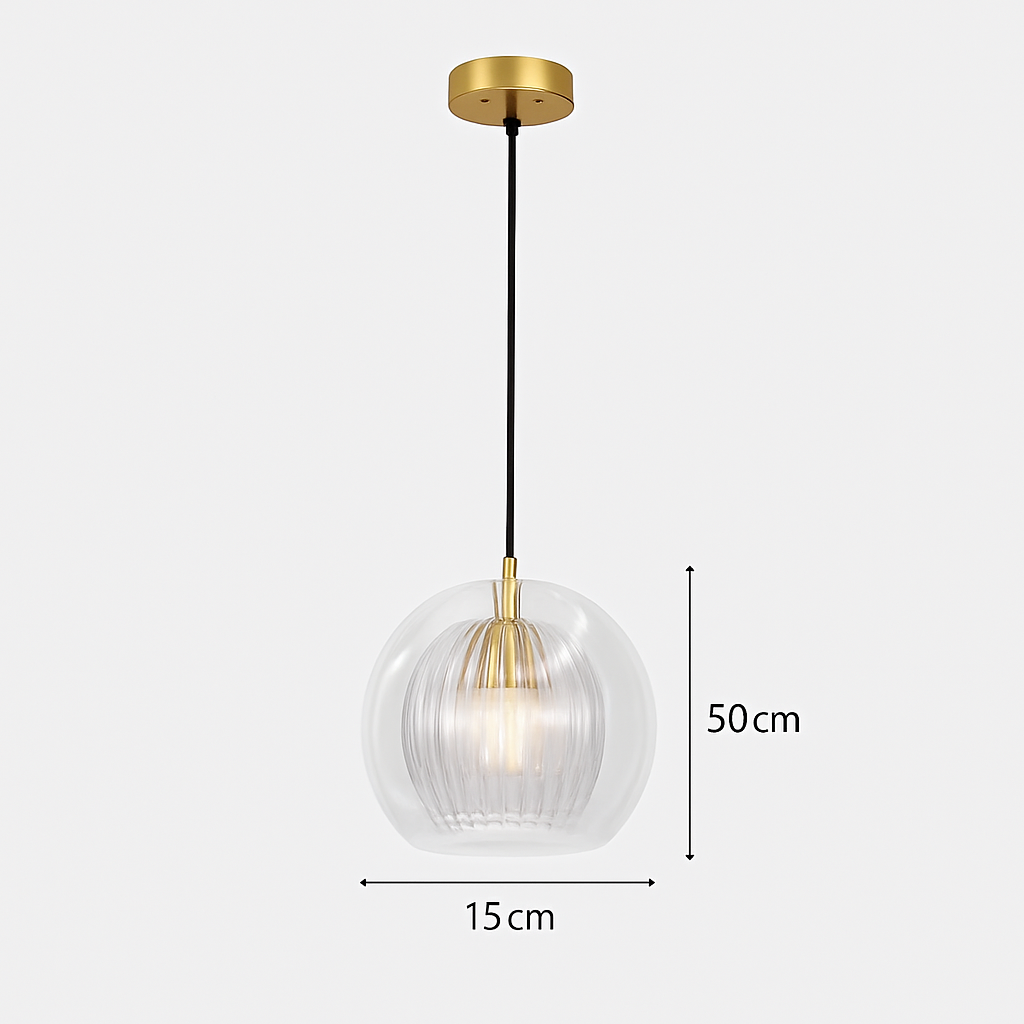 Suspension en verre au design industriel Simple et moderne - vue 7 sur 15