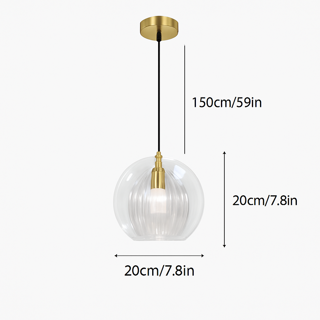 Suspension en verre au design industriel Simple et moderne - vue 8 sur 15