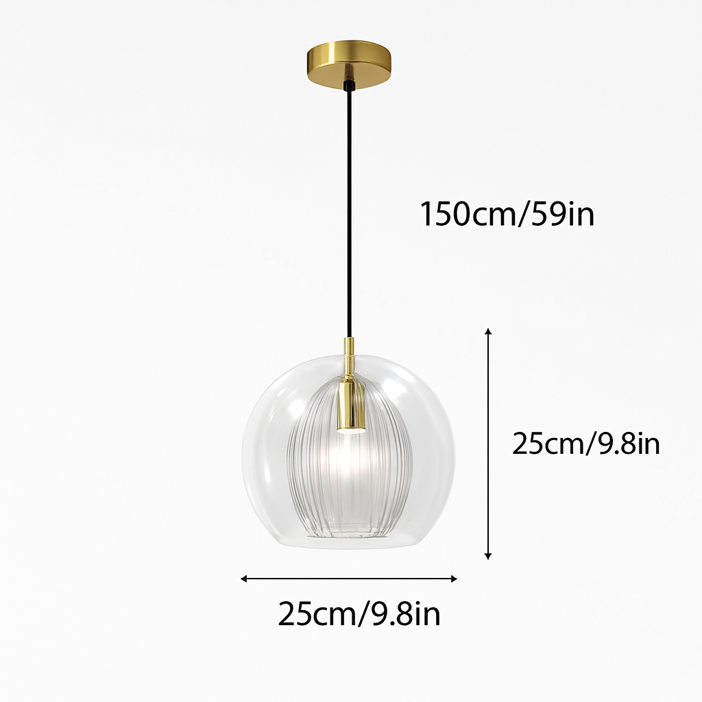 Suspension en verre au design industriel Simple et moderne - vue 10 sur 15