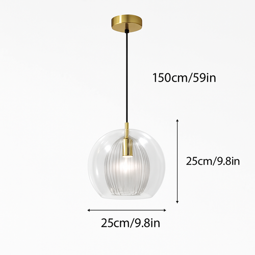 Suspension en verre au design industriel Simple et moderne - vue 10 sur 15