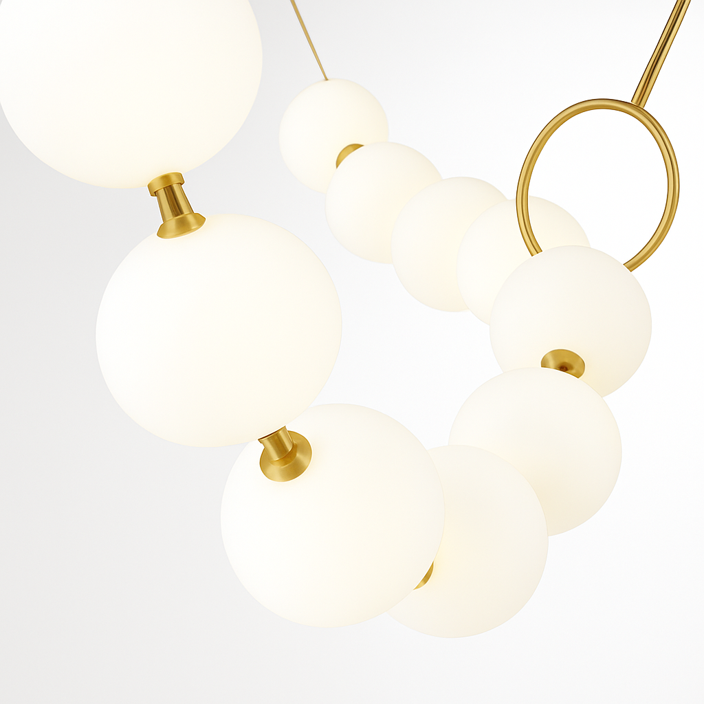 suspension en verre blanc en forme de haricot magique pour intérieur élégant - vue 3 sur 10