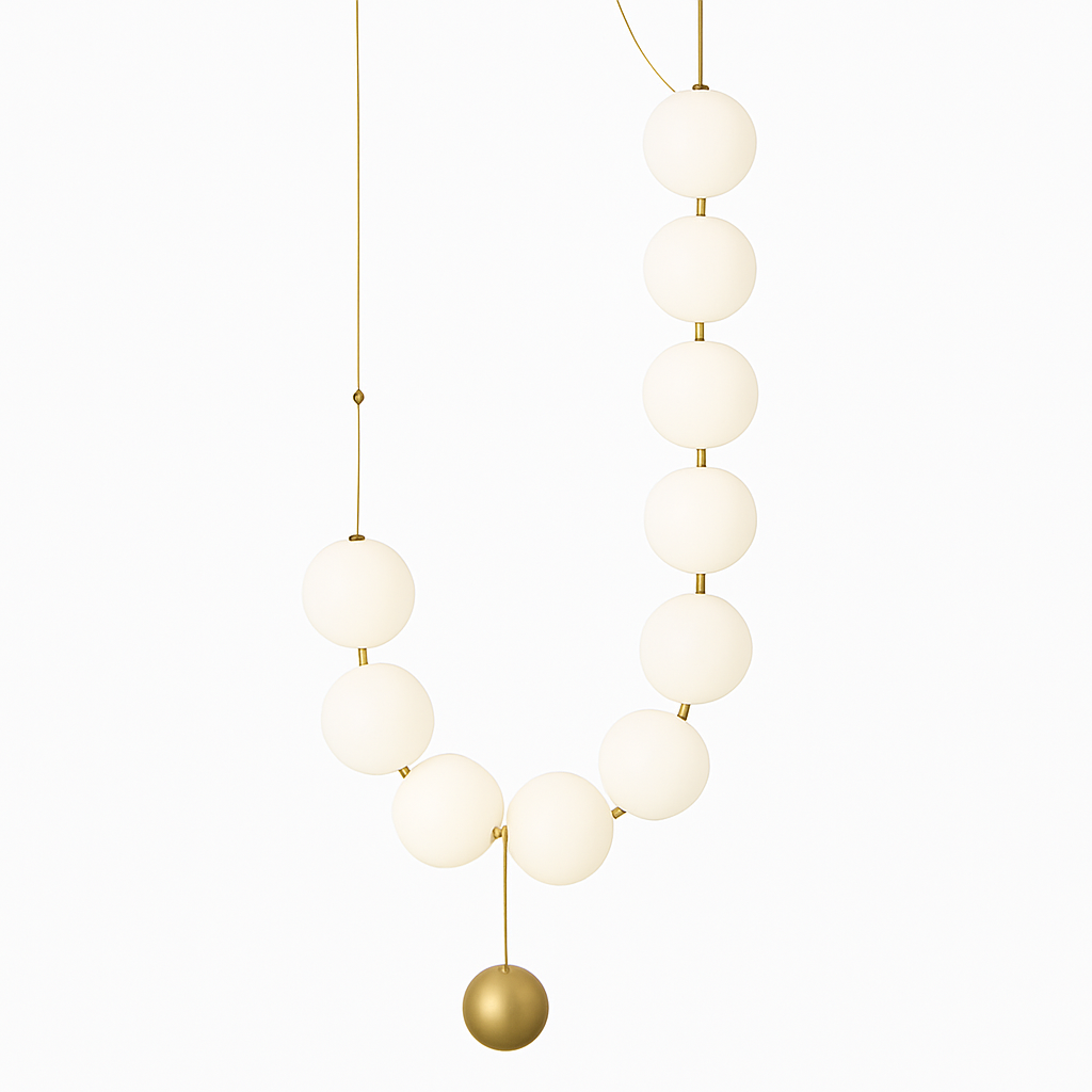 suspension en verre blanc en forme de haricot magique pour intérieur élégant - vue 4 sur 10