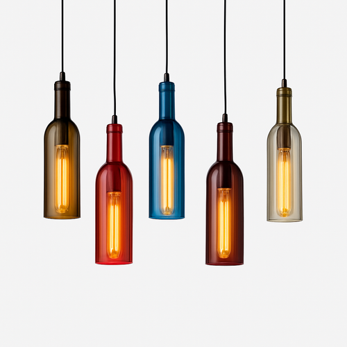 suspension en verre design pour bouteille de vin moderne - vue 2 sur 18