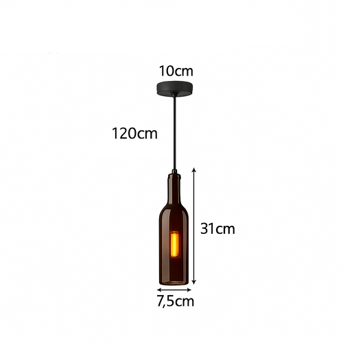 suspension en verre design pour bouteille de vin moderne - vue 15 sur 18