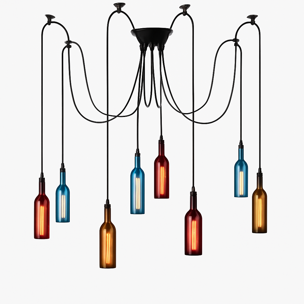 suspension en verre design pour bouteille de vin moderne - vue 16 sur 18