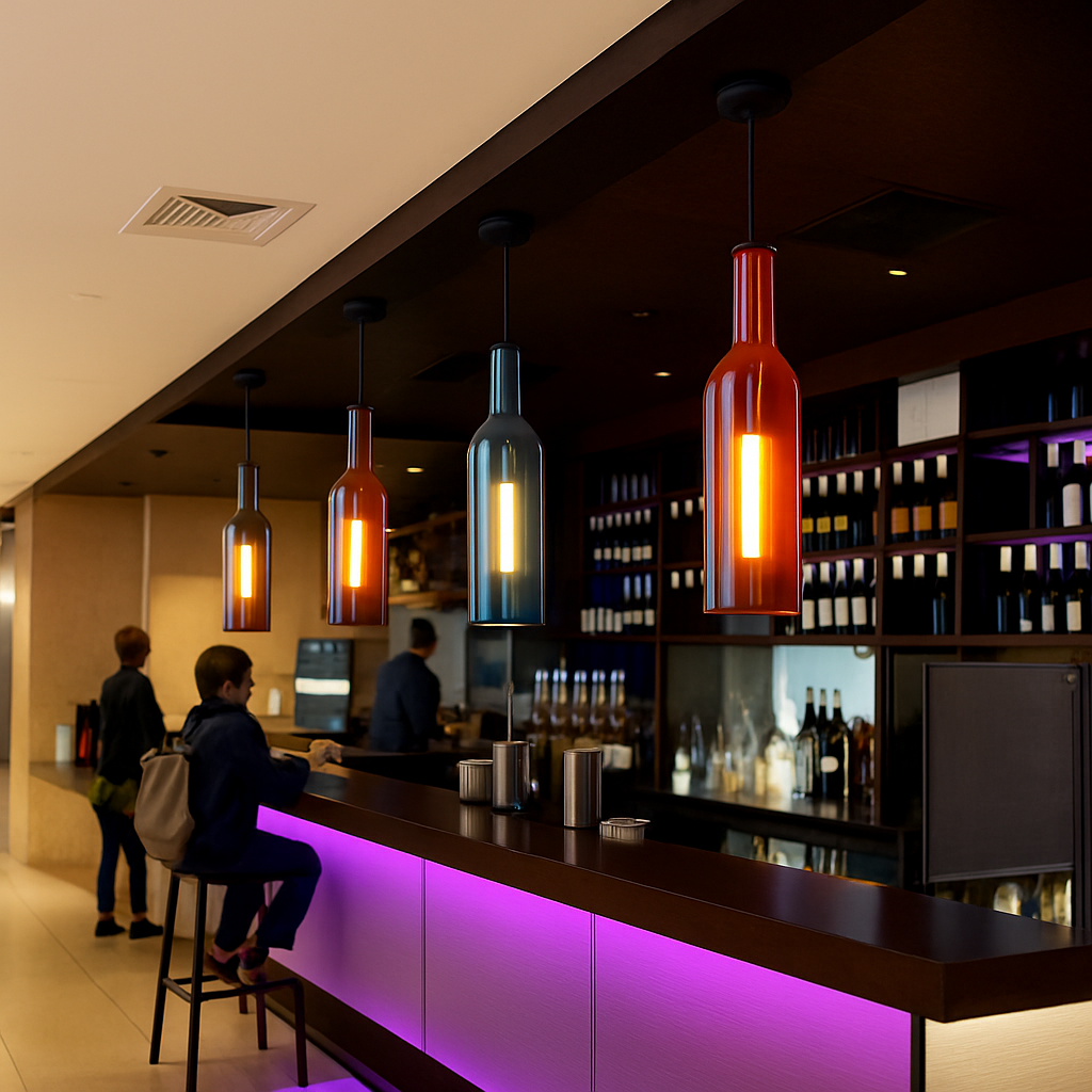 suspension en verre design pour bouteille de vin moderne - vue 4 sur 18