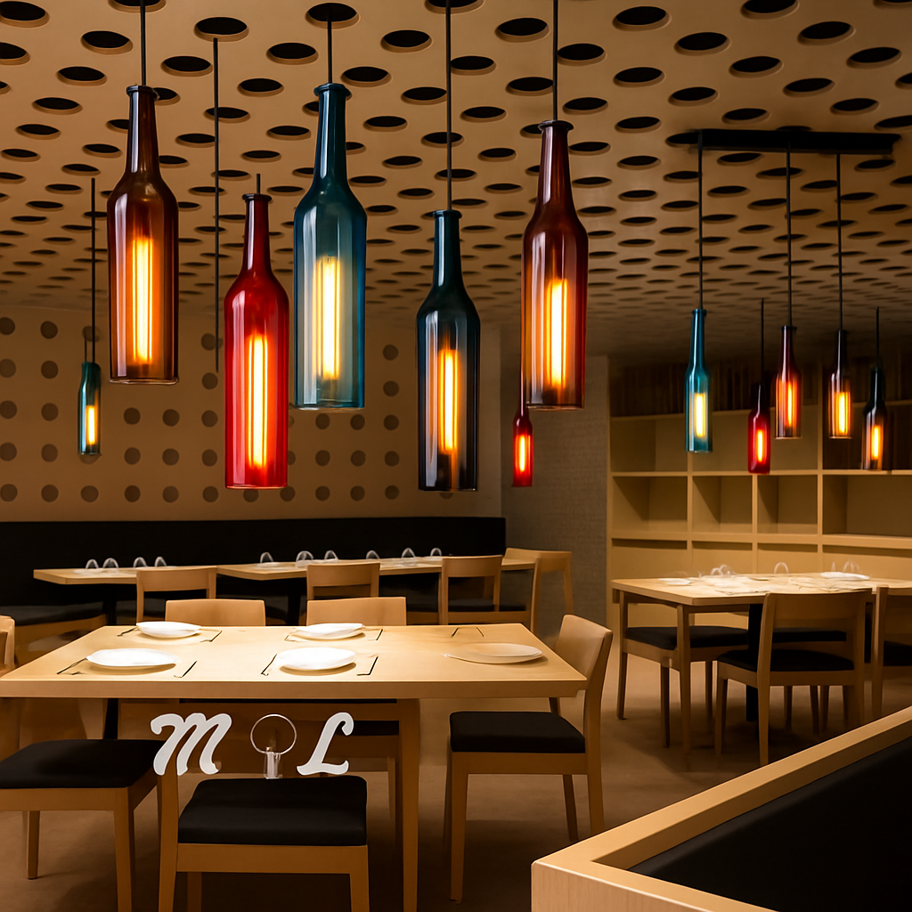 suspension en verre design pour bouteille de vin moderne - vue 5 sur 18