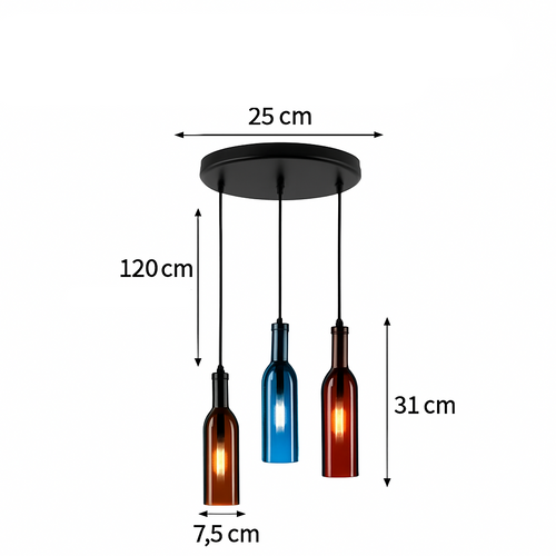 suspension en verre design pour bouteille de vin moderne - vue 8 sur 18