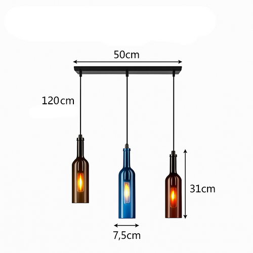 suspension en verre design pour bouteille de vin moderne - vue 9 sur 18