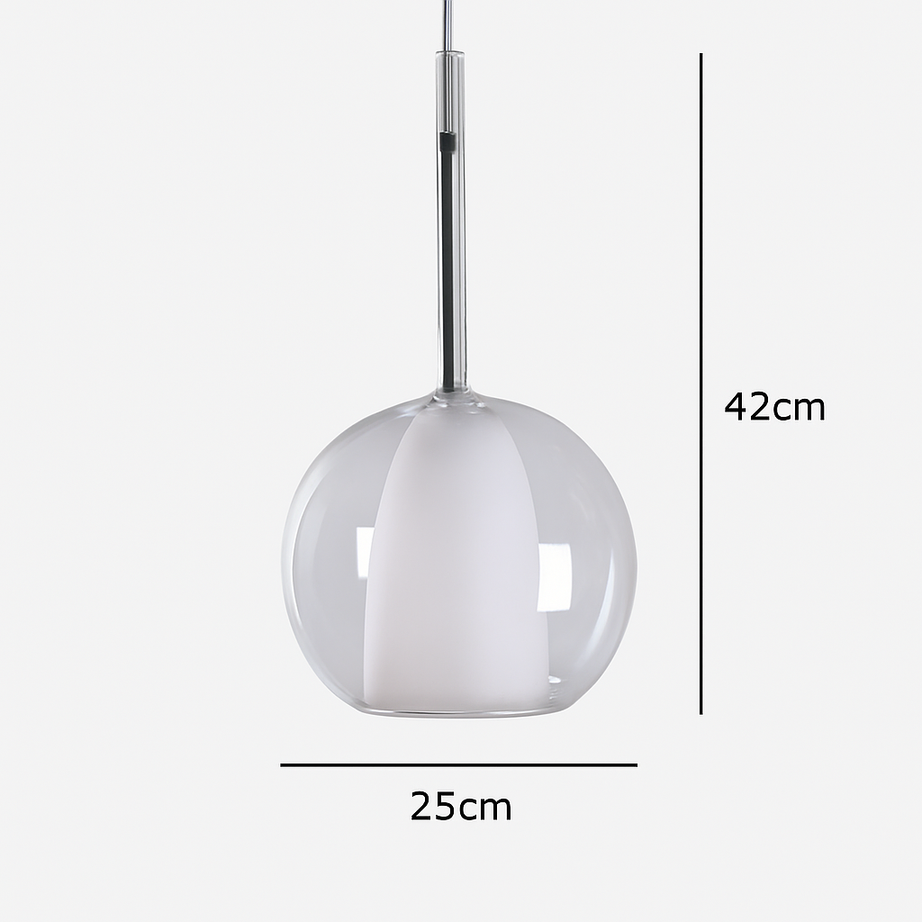 suspension en verre led décoration nordique moderne - vue 7 sur 15