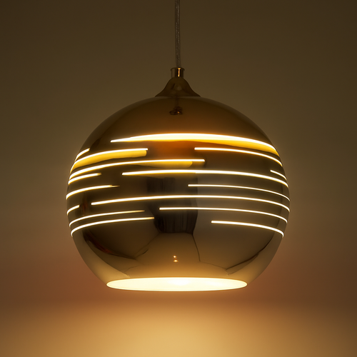 suspension en verre miroir pour loft bar et restaurant - vue 4 sur 6