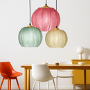 Suspension en verre moderne à motif de feuilles vertes