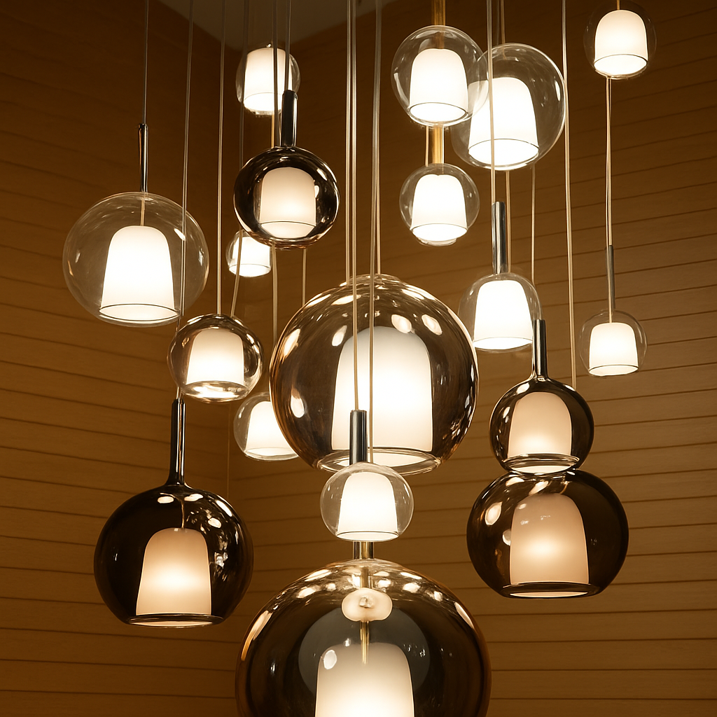 suspension en verre moderne pour un éclairage décoratif intérieur - vue 3 sur 10