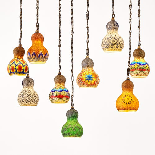 suspension en verre mosaïque bonhomme de neige artisanale asiatique boho - vue 2 sur 13