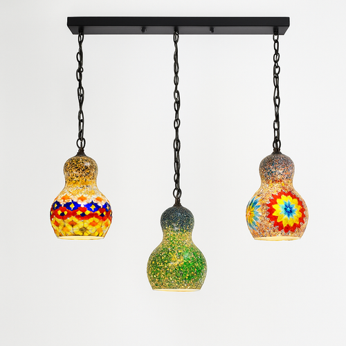 suspension en verre mosaïque bonhomme de neige artisanale asiatique boho - vue 6 sur 13