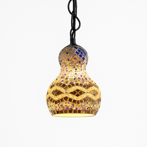 suspension en verre mosaïque bonhomme de neige artisanale asiatique boho - vue 9 sur 13