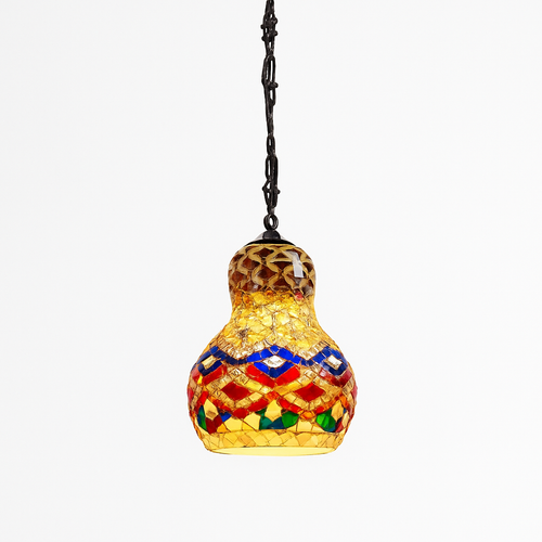 suspension en verre mosaïque bonhomme de neige artisanale asiatique boho - vue 10 sur 13