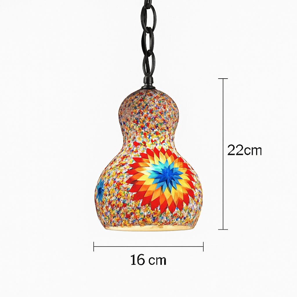suspension en verre mosaïque bonhomme de neige artisanale asiatique boho - vue 10 sur 13