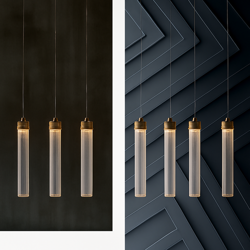 suspension en verre rayé style post-moderne pour décoration créative - vue 4 sur 10