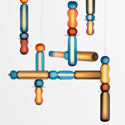 Suspension en verre scandinave Abat-jour coloré minimal chevet petite lumière suspendue chambre design éclairage de salle à manger - vue 3 sur 21