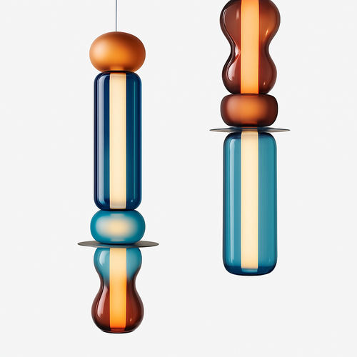 Suspension en verre scandinave Abat-jour coloré minimal chevet petite lumière suspendue chambre design éclairage de salle à manger - vue 2 sur 21