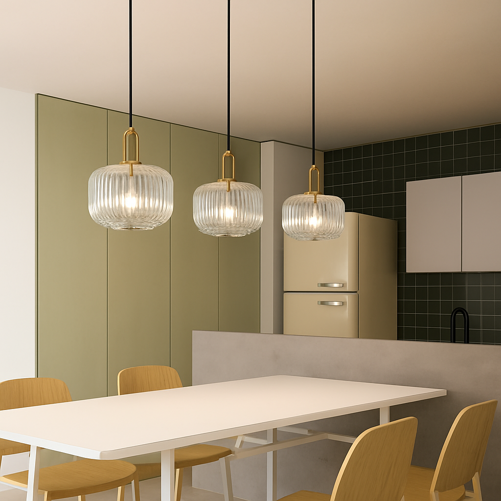 suspension en verre style citrouille pour décoration moderne - vue 4 sur 14